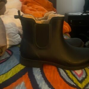 Gifted rain boots 
Furry on the inside